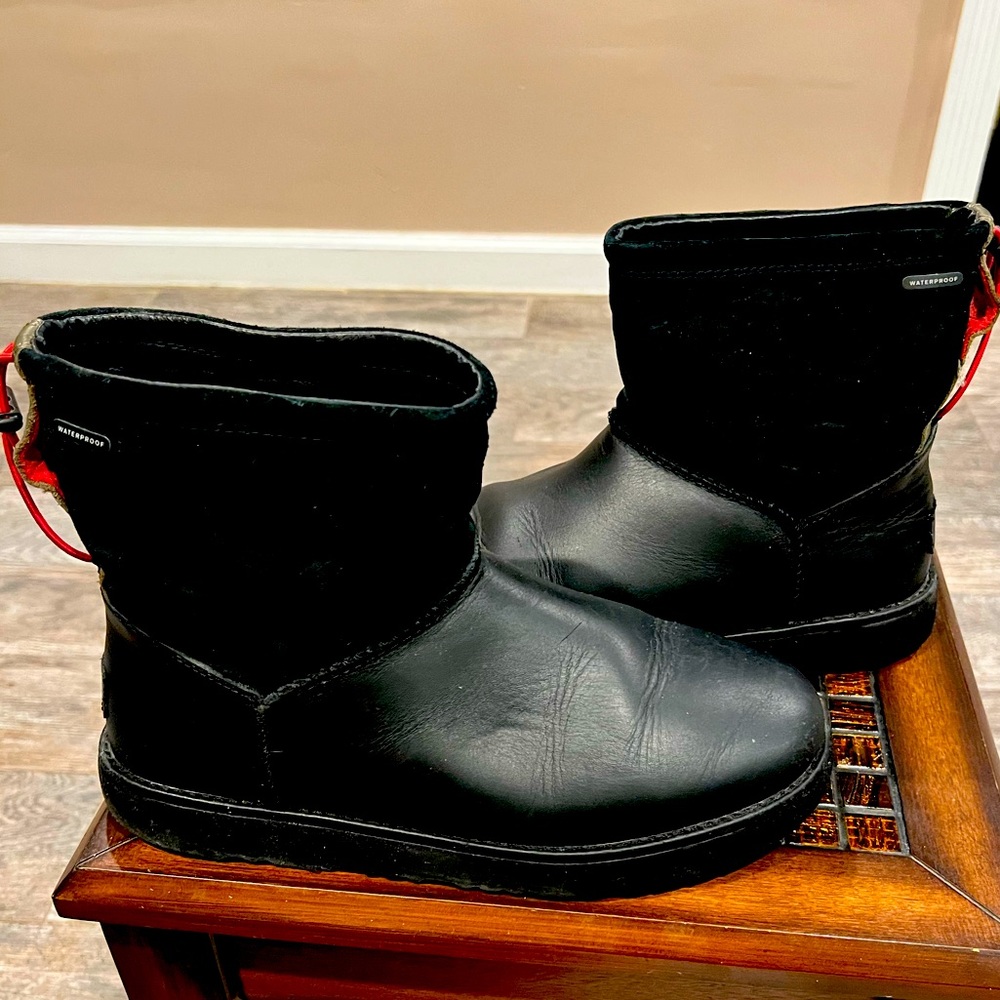 Black leather waterproof Uggs